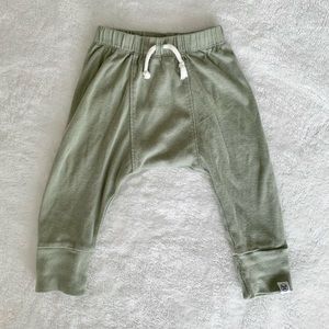 Honest Baby Drawstring Pants in Sage Green, Size 3-6M